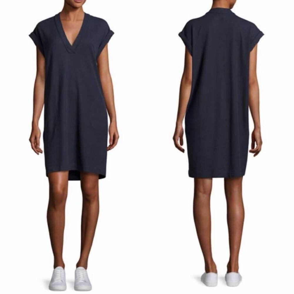 Atm Anthony Thomas Melillo Cocoon Dress, Vneck, Sleeveless Black, Pockets Size M